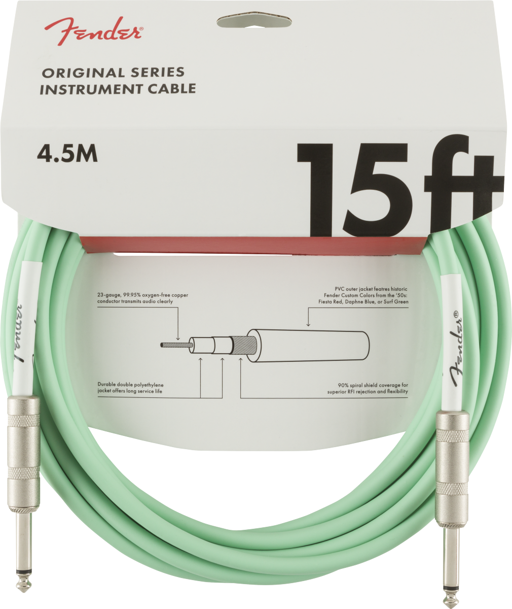 Original Series Instrument Cable, 18.6', Surf Green