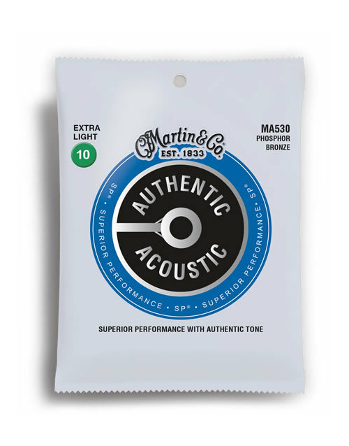 MARTIN AUTHENTIC, EXTRA LIGHT, 10-47 92/8 ACOUSTIC GUITAR STRINGS
