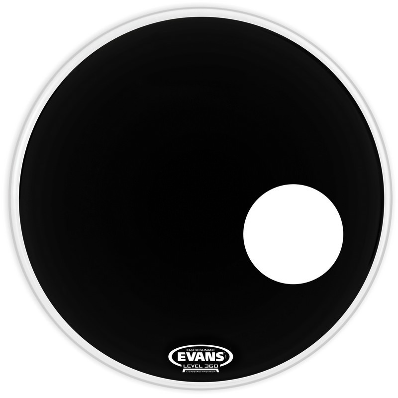 20 Inch EQ3 Resonant Bass Drum Head Black