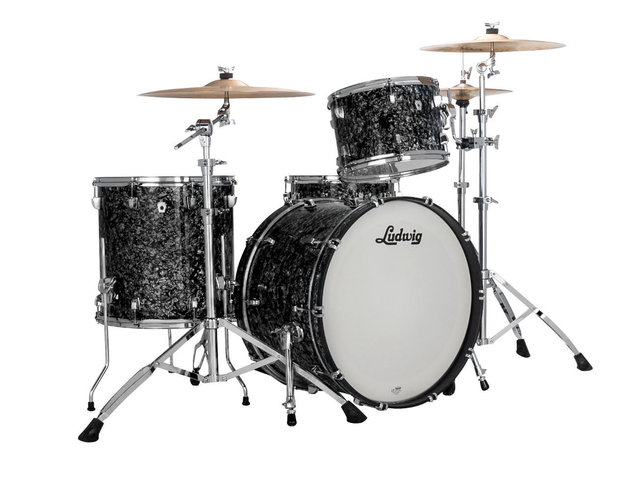 Ludwig Neusonic Fab 3pc Shell Pack - Ebony Pearl