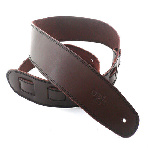 DSL 2.5" Single Ply Leather Saddle Brown/Black Stitch